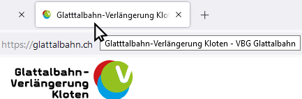 glattalbahn.ch: «Glattalbahn», aber «Glatttalbahn» in der meta-information
